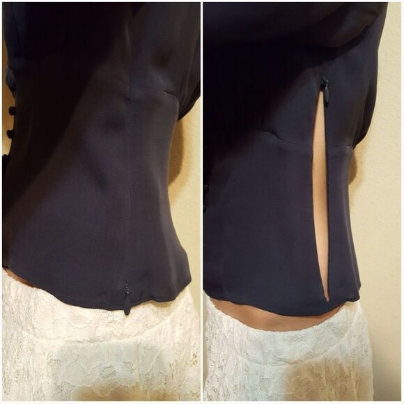 Joie Alurea Button Front Silk Blouse Sz 2 - Picture 4 of 11